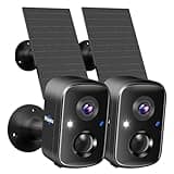 Hiseeu Security Cameras Wireless Outdoor, 2pcs Solar Powered 3K 4MP Surveillance WiFi Cameras for Home Security Outside, PIR/AI Motion Detection, Waterproof, Color Night Vision, 2-Way Audio, Black