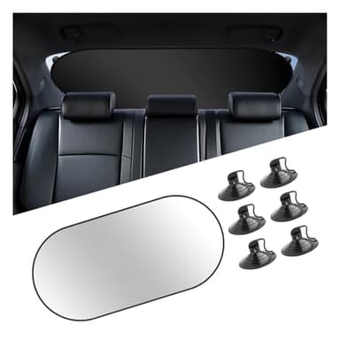 39.37x19.76 Car Rear Window Sun Shade,Foldable Car Window Shades with 6 Suction Cups for Blocking Sunlight,210T Titanium Silver Cars Sun Shade for Vehicle Rear Windshield