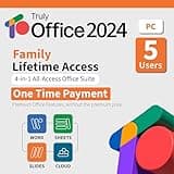 TrulyOffice 2024 Family Lifetime License for Windows | 4 in 1 All Access TrulyOffice Suite | Words, Sheets, Slides, and Cloud | 5 Users | Physical Activation Card