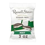 Russell Stover Sugar Free Dark Chocolate Mint Patties with Stevia, 3 Ounce Bag