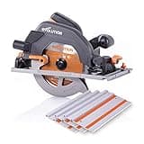Evolution Power Tools R185CCSX Multi-Material Circular Track Saw Kit with 40" Track Included, TCT Blade Included, Cuts Wood, Plastic, Metal & More, 7-1/4 Inch