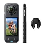 Insta360 X4 Get-Set Bundle - 8K Waterproof 360 Action Camera, 4K Wide-Angle Video, Invisible Selfie Stick Effect, Removable Lens Guards, 135 Min Battery Life, AI Editing, Stabilization