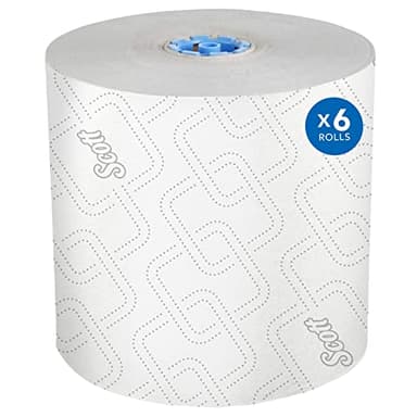 Scott Professional Pro High-Capacity Hard Roll Paper Towels, Bulk (53925), Hardwound, Elevated Design, Absorbency Pockets, for ScottBrand Blue Core Dispensers (6 Rolls at 700' Each, 4,200'/Case)