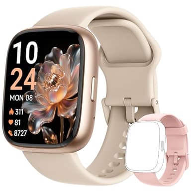 Smart Watch 2026 Upgrade for Women Men Android & iPhone [2 Bands, 44mm case, 1.83''], Alexa Built-in, Make/Answer Call, HR SpO2 Sleep Stress Monitor Fitness Tracker, IP68 Waterproof Step Counter Watch