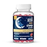 Mommy's Bliss Kids Sleep Melatonin Gummies, No Artificial Colors, Flavors or Gelatin, Strawberry Flavor, Age 3+, 100 Gummies (Packaging May Vary)