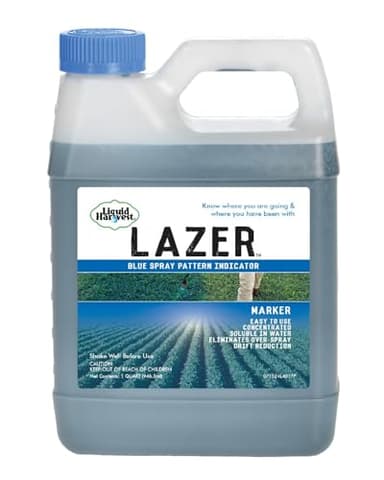Liquid Harvest Lazer Blue - 32 Ounces - Concentrated Spray Pattern Indicator - Perfect Weed/ Fertilizer Marking Dye, Turf Mark and Blue Herbicide Marker
