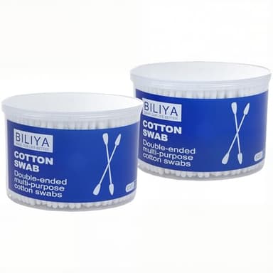 1000 Count Dual Tip Cotton Swabs with Pointed and Rounded Ends Biodegradable Paper Sticks Soft Cotton for Cleaning Makeup and Everyday Use