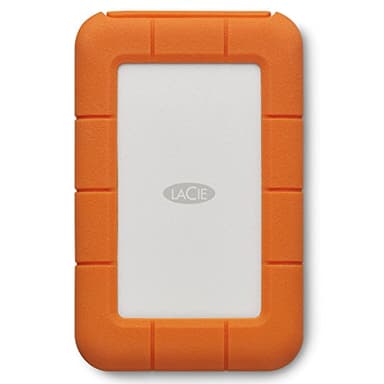 LaCie Rugged USB-C, 4TB, Portable External Hard Drive, Drop, Shock, Dust, Rain Resistant, for Mac & PC (STFR4000800)