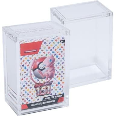 Premium Acrylic Display Case for Pokemon 151 Booster Bundle Boxes - Magnetic Top, Stackable, UV Protection