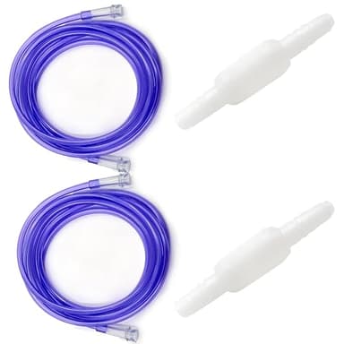 ResOne 2pk 50Ft Oxygen Supply Tubing - Swivel Connectors, Crush Resistant - 360 Degree Rotation, for Nasal Cannulas, Cannula Nasal Tubing, Oxygen Concentrator - Purple