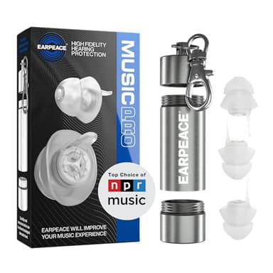 EARPEACE Music PRO - Concert Ear Plugs - Earplugs for Noise Reduction up to 20dB - High Fidelity Ear Plugs for Concerts, Musicians and Live Events - Reusable Earplugs - Includes Filter Set and Case
