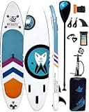 AISUNSS Inflatable Paddle Board for Adult, Paddle Board for All Skill Levels, Wide SUP Board with Primium Accessories Include SUP Carry Bag, Hand Pump, 10L Waterproof Bag and Adj Paddle (Simplicity)