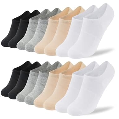 Time May Tell No Show Socks Womens 8 Pairs Non Slip Low Cut Ankle Invisible Running Casual Seamless Socks(2Black,2White,2Gray,2Beige(8 pairs)) US Size 6-9