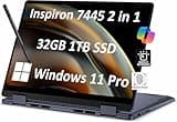 Dell Inspiron 14 7445 7440 2-in-1 Laptop (14" FHD+ Touchscreen, AMD Ryzen 5 8640HS (> intel i7-1255U), 32GB RAM, 1TB SSD, Active Stylus) FP Reader, Backlit KB, FHD Webcam, Win 11 Pro w/AI Copilot