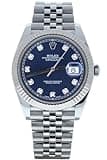 Rolex Datejust 41 Watch Jubilee Bracelet Blue Diamond Dial 18k White Gold Bezel Model 126334 (Certified Pre-Owned)