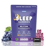 Sleep Gummies with 5mg Melatonin & 50mg Magnesium, L-Theanine, Lemon Balm, Blue Passionflower, Chamomile, Sleep Support, Help for Relaxation, Vegan, Grape Flavor, 90 Count