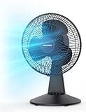 PELONIS Table Fan 12-Inch, 120° Oscillating Table Fan Small Portable Electric Plug-In Desk Fan with 3-Speeds, 126° Adjustable Tilt Head for Bedroom and Office Black