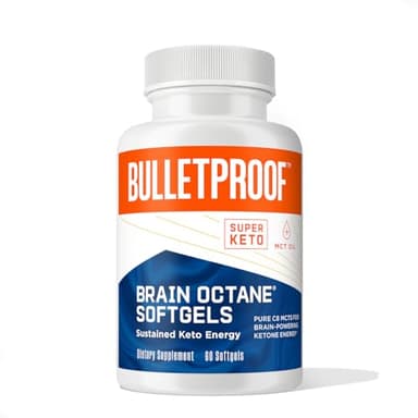 Bulletproof Brain Octane Softgels, 60 Count, Pure C8 MCT Oil for Sustained Energy