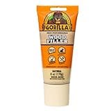 Gorilla All Purpose Wood Filler, Natural Color, 6 Ounce Tube (Pack of 1) - Water Resistant for Indoor or Outdoor Projects and Repairs