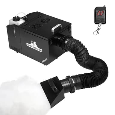 Low Lying Fog Machine with Tube, 1500W Water Based Ground Fog Machine with Wireless Remote, DMX 512, Manual Control - Ideal for Weddings, Halloween, Parties, DJs, and Stage Performances