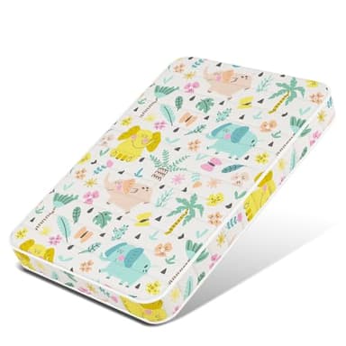 Moonlightfamily 3 Inch 38" Lx26 W Mattress, No Gaps Edge Reinforcement High Density Foam, Odorless and Steady, Certipur-us and Oeko -tex Certified, Elephant