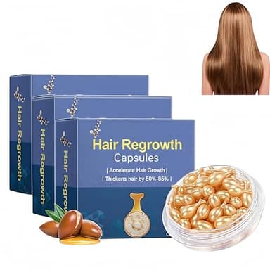 Hair Density Serum for Men&Women,Hair Densityboost Capsules,Hair Growth Pills,Cápsulas Para El Crecimiento Del Cabello For Frizzy and Damaged Hair (3 Pcs)