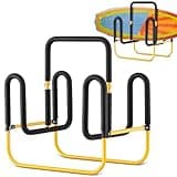 Gisafai Double up Sup Stand Freestanding Paddleboard Dock Storage Rack Heavy Duty Metal Surfboard Stand Paddle Board Holder for Floor Outdoor Garage, Holds 2 Standing Up Paddle Boards, Yellow