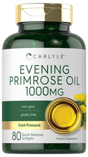 Carlyle Evening Primrose Oil Capsules 1000mg | 80 Softgels | Cold Pressed Supplement | Non-GMO & Gluten Free