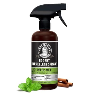 Grandpa Gus's Rodent Repellent Spray, Peppermint & Cinnamon Oil, Prevents Mouse/Rats from Nesting & Chewing on Wires, 16 fl oz (1 Bottle)