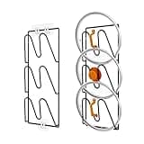 2 Pack Pot Lid Organizer Rack, 6-Tier Pot Lids Holder for Cabinet Door/Wall, No Drilling Adhesive Wall/Door Mounted Rustproof Pot and Pan Cover for Kitchen Storage, Classic Black