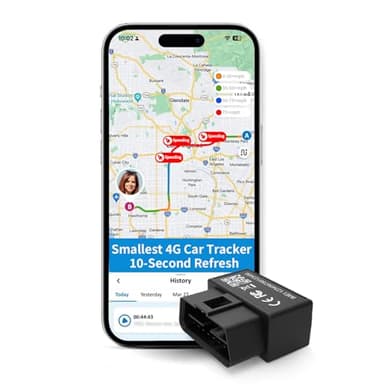 Benbengo OBD GPS Tracker for Vehicles & Fleet, Plug in Car Tracker, 10-sec Real Time, 1-Year Trip Data, 5-Day Free Trial, Speeding and Driver Behavior Tracker for Teens, Mileage Log, Low Subscription