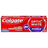 Colgate Optic White Purple Toothpaste for Teeth Whitening, Teeth Whitening Toothpaste with Fluoride, Helps Remove Surface Stains and Polishes Teeth, Enamel-Safe for Daily Use, Mint Paste, 4.2 oz