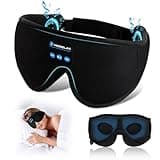 Sleep Mask with Bluetooth Headphones,3D Sleep Mask Wireless Music Eye Mask for Side/Supine Sleepers, with Slim Stereo Speakers,Bluetooth Sleep Headphones,Perfect for Sleeping,Gifts for Women/Men Black