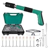 Concrete Manual Nail Gun Kit with 200 Round Nails, Mini Steel Nail Gun, Pistola De Clavos, Air Nailer Combo Kit, Pistola de Fijación - Easy to Use with Protective Gear Included