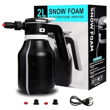 Electric Foam Sprayer,2L Portable Rechargeable Cordless Pressurized Spray Foam Cannon, Easy Clean & Acid Resistant for Car Wash Detailing Garden Black