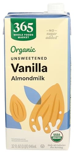 365 by Whole Foods Market, Organic Unsweetened Vanilla Almond Milk, 32 Fl Oz