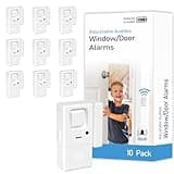 Door Window Alarms -10 Pack - Adjustable Volume, Chime/Alarm, Wireless, Door Window Alarm Sensor for Home Security, Kids Safety, Door Open Alert Security Alarm for Home, Apartment and more, by Rosmila