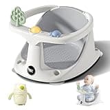 Coldew Non-Slip Baby Bath Seat for Newborns & Toddlers, Portable Infant Bath Chair with Suction Cups, Safe Bath Tub Seat for Babies 6 Months & Up, Soft Cushion Support, Gray