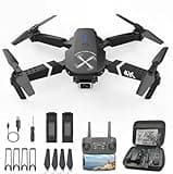 Falcon X 4K Drone with Camera for Adults Upgraded Edition Wide-Angle HD WiFi FPV Live Video - QuadAir Skyline X Foldable, Beginners, Gesture Photo, Altitude Hold, Includes Case and 2 Batteries