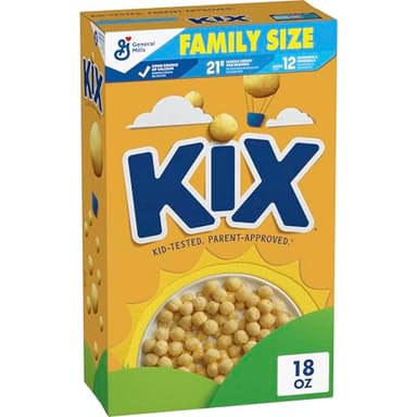 Kix Whole Grain Breakfast Cereal, Crispy Corn Cereal Puffs, Family Size, 18 oz