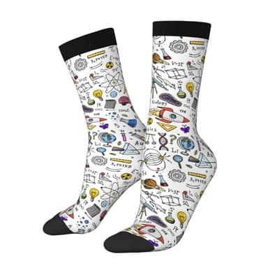 Cghjklzxv Scientific Formulas Calculations Physics Mathematics Astronomy Whiteboard Education Science 3 Mid Length Men'S And Women'S Socks - All Day Comfortable Sports And Casual Socks