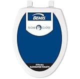 Bemis 7300SLEC Slow Close Toilet Seat, Easy Clean Hinges and Durable Plastic Seat, Elongated, White