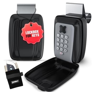 Superlit Car Lock Box - Turo Key Lock Box for Car Window for Rentals & Rideshare, anti-theft Car Device for Vehicles Waterproof Lockbox for Car Keys with RFID Signal Blocker Pouch - Standard