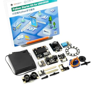 Python Starter Kit for UNIHIKER M10 (Board Not Included) | 15 Structured Lessons for STEM | Learn AI & IoT Programming | with Solderless Plug-and-Play Sensors
