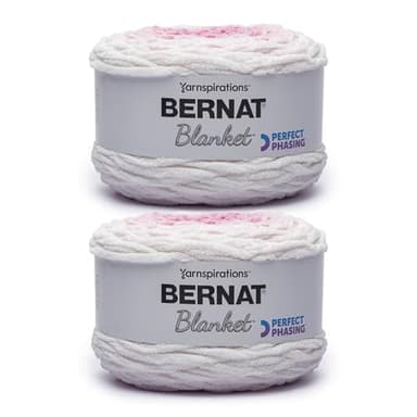 Bernat Blanket Perfect Phasing - 2 Pack of 220 Yards/10.5 oz Petal 100% Polyester Yarn
