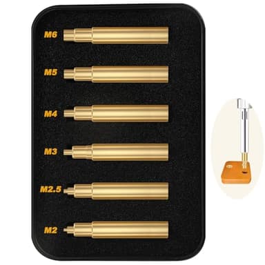 Heat Set Insert Tool,Tips for Threaded inserts M2 M2.5 M3 M4 M5 M6, Soldering Iron Tips for 3D Printer Users,Compatible with 900M/T18/FX-888D Irons- Press Tool for Plastic 3D Printer Components