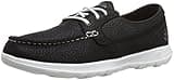Skechers womens Go Walk Lite - Eclipse Boat Shoe, Black/White, 8 US