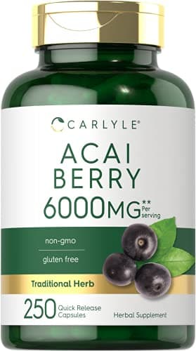 Carlyle Acai Berry Capsules | 250 Count | Non-GMO & Gluten Free Acai Berry Extract