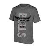 Ultra Game NBA Chicago Bulls Mens Upright Logo Short Sleeve Tee Shirt, Charcoal Heather, Medium