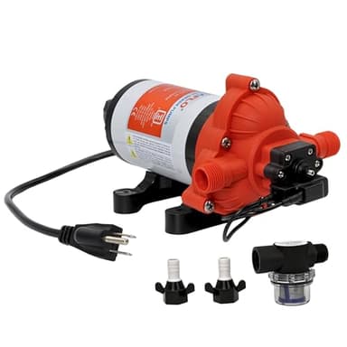 SEAFLO 33 Series Water 110V AC Pressure Pump - 115V AC, 3.3 GPM, 45 PSI, Self Priming, Smart Pressure Switch, for RV/Caravan/Marine/Industrial Use-NSF, CE & Rohs Certified, UL Listed, 4-Year Warranty